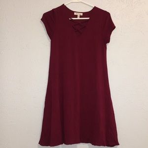 Maroon Monteau Dress